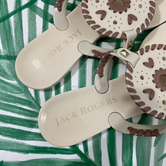Jack Rogers Georgica Cream Jelly Thong Slip On Sandals Size 6 - Picture 3 of 8